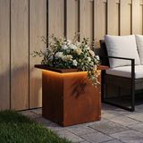 vidaXL - Tuinplantenbak - met - led - Roestkleurig - 30 - x - 30 - x - 30 - cm