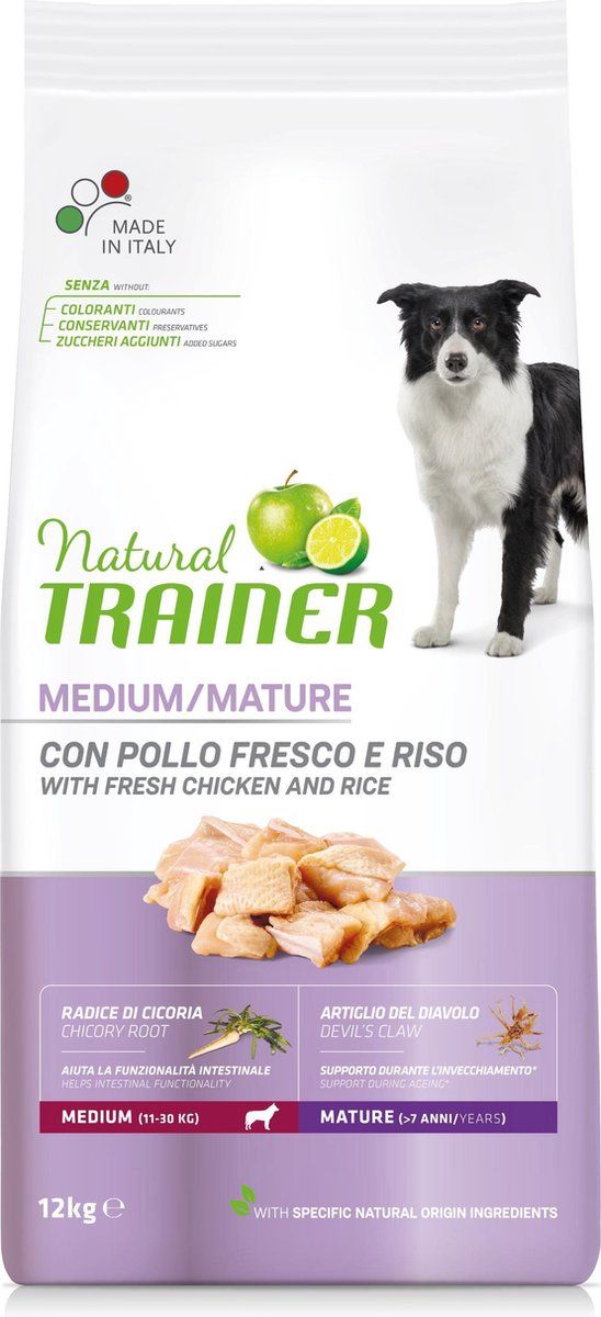Natural Trainer Senior Medium Chicken - Hondenvoer - 12 KG