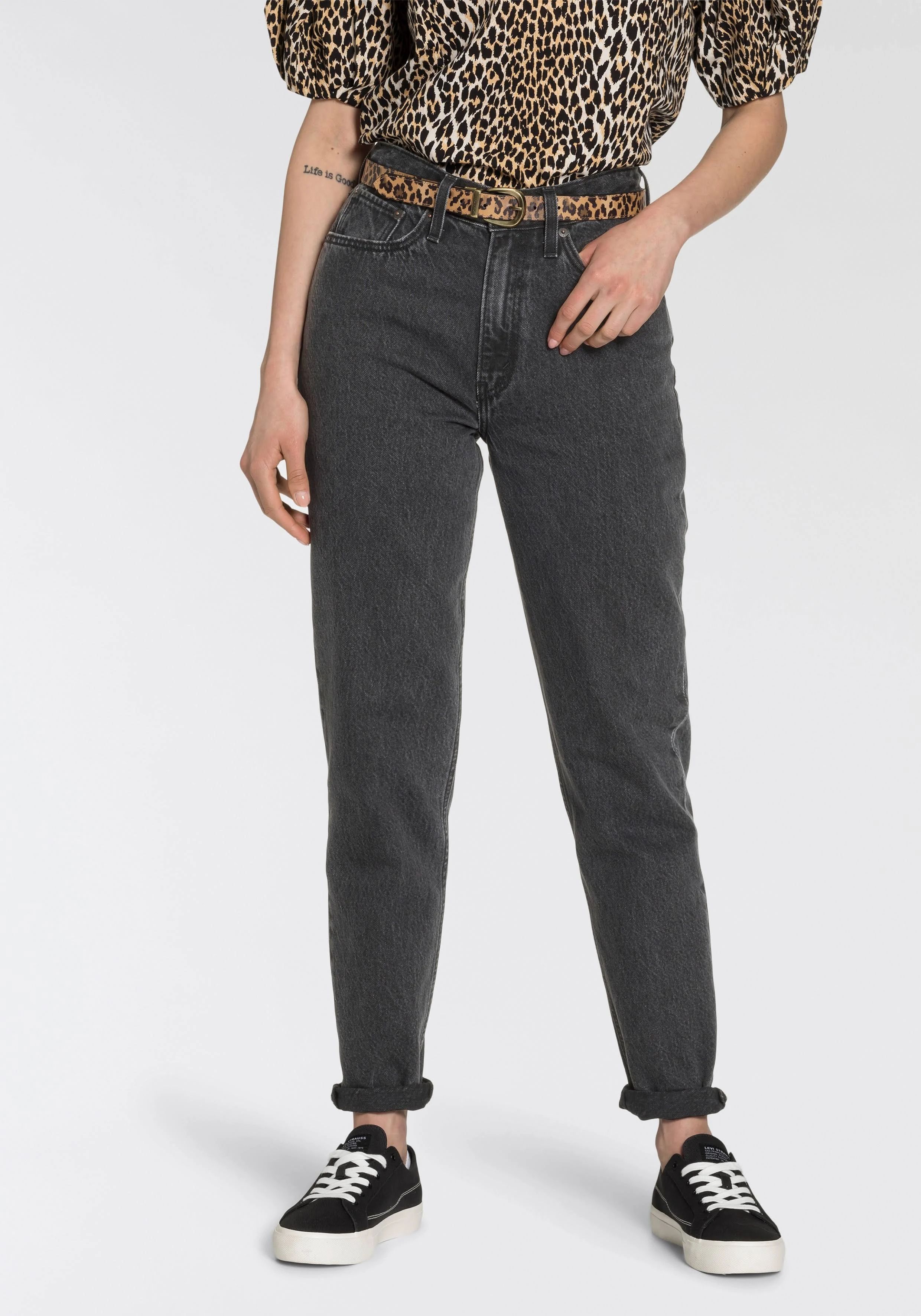 Levi's 80's High Waist Mom Jeans - Black Destructed