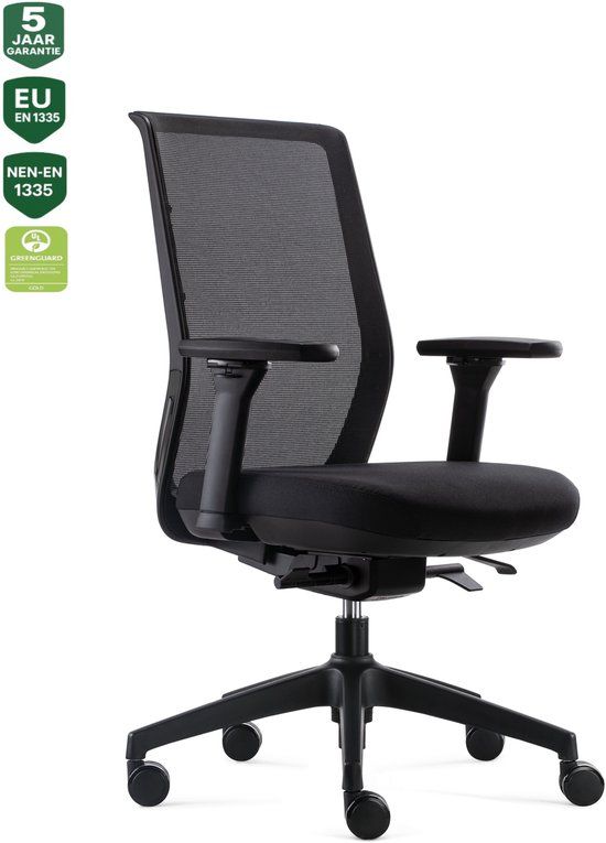 BenS 837-Synchro-4 Ergonomische Bureaustoel - Zwart