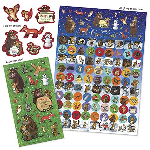 Paper Projects 01.70.22.019 De Gruffalo's Kind Kerst Mega Sticker Pack, Blauw, 29.7cm x 21cm