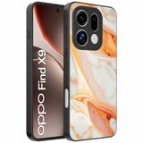 Smartphonica Telefoonhoesje Geschikt voor Oppo Find X9 - TPU Backcover - Marmer - Oranje