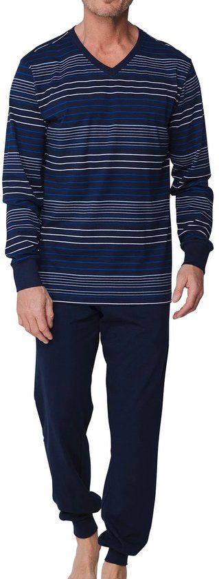 Pastunette Pyjama - Katoen - Donkerblauw - Gestreept - Maat 3XL