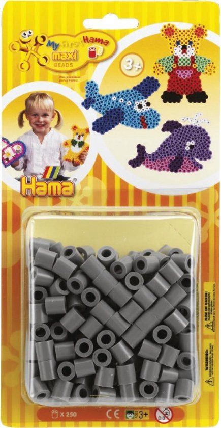 Hama Maxi Strijkkralen Grijs 250 Stuks
