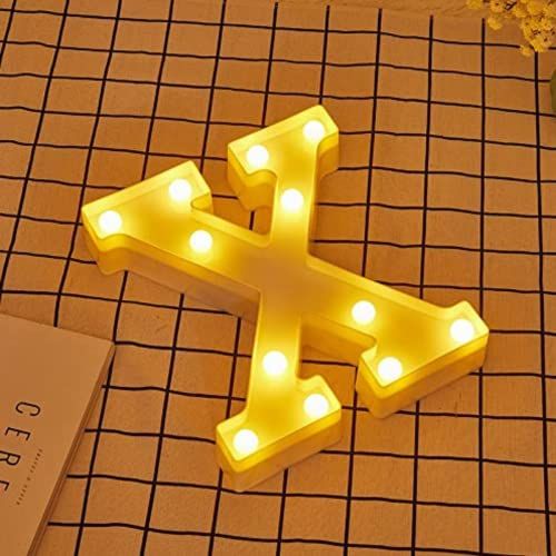 JANDEI - LED-cijfers en letters, warm wit licht - decoratie en sfeer - batterij (X)