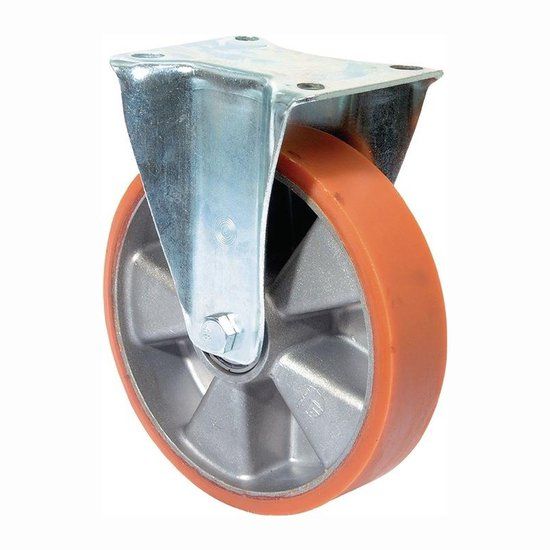 BS Rollen Bokwiel | 80 mm 120 kg | Gietwerk Polyurethaan-wielband | Aluminium
