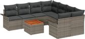 vidaXL Banc de jardin gris polyrattan 9 pièces
