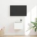 Maison Exclusive meuble TV - 39 x 31 x 29,5 cm - Blanc - Panneau de particules