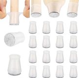 Aneaseit Vloerbeschermers voor stoelpoten - 1 inch x 16 stuks, transparant - siliconen pads met vilten bodem voor hardhouten vloeren en meubelpoten - rubberen doppen voor stoelen - X-Small