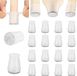 Aneaseit Vloerbeschermers voor stoelpoten - 1 inch x 16 stuks, transparant - siliconen pads met vilten bodem voor hardhouten vloeren en meubelpoten - rubberen doppen voor stoelen - X-Small