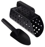 Pelle détecteur de métaux légère - Tamis multifonctionnel - Pelle à tamis pour sable - Trous ronds - Housse de pelle incluse - Matériaux ABS de haute qualité - Détecteur de métaux