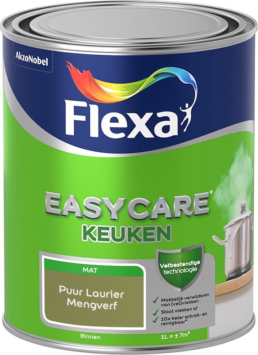 FLEXA Easycare Muurverf - Keuken - Mat - Puur Laurier - 1 liter