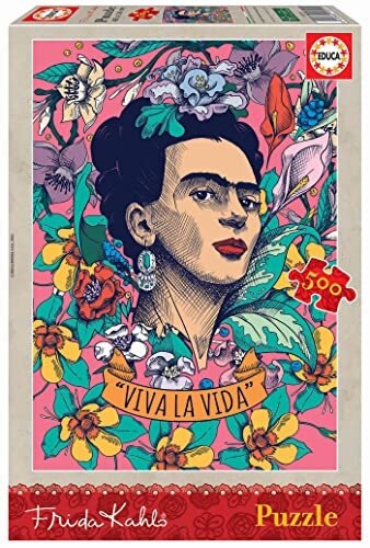 Educa -500 Frida Kahlo Viva la Vida, verschillende kleuren (19251)