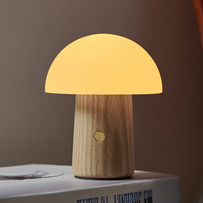 Gingko Mini Alice Mushroom Lamp White Ash