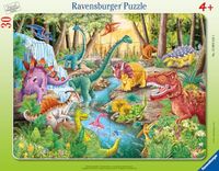 Ravensburger Kinderpuzzel - Framepuzzel 30-48 stukjes - Het gebrul van de dinosaurussen - Meisje of jongen vanaf 4 jaar - Hoogwaardige puzzel - Dik en duurzaam karton - 12004153