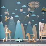 Ambiance-Sticker Muursticker, decoratie, reusachtige bergen voor kinderkamer, dieren, reizen, 100 x 180 cm, Col-ROS-C686_120 x 180 cm