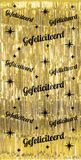 Paper dreams Classy Party Feestgordijn Gefeliciteerd Goud Zwart Plastic 2m x 1m