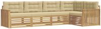 vidaXL Buiten bank set 5 st Wit en Beige Polyester