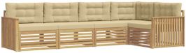 vidaXL Buiten bank set 5 st Wit en Beige Polyester