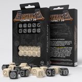 Q-Workshop Fortress Compact D6 dobbelstenen set zwart beige 20 stuks