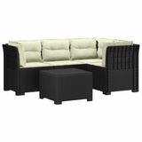 vidaXL 4-Zitter Tuin Sofa met Kussens Rattan Look PP Antraciet