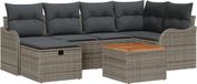 vidaXL Banc de jardin - Ensemble - 2 places assises - Gris - Polyrattan
