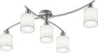 TRIO GARDA - Plafondlamp - Nikkel mat - 5x E14 - Wit/Nikkel mat