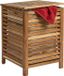 Merkloos Relaxdays Wasmand - 80 liter - uitneembare waszak - acaciahout