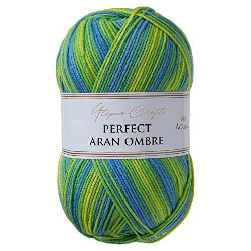 Utopia Crafts Aran Ombre Multicolour Knitting & Crochet Yarn, 300g - 600m (014)