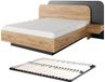Vente-unique Bedframe hout antracietgrijs, natuurlijk licht 160 x 200 cm