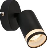 B.K.Licht Wandlamp Metaal Kunststof Plastic Rechthoek 1 Lichtpunt GU10 Zwart