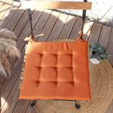 ED ENJOY HOME Stoelkussen voor binnen en buiten, cognac-oranje, 40 x 40 cm