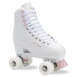 ATTABO Serena Rolschaatsen voor dames, ecologisch leer, ABEC-3-lagers, PP-frame en aluminium ijzers, 54 x 32 mm, PU 82A-wielen, TPU-rem, klassieke veters, veilig en stijlvol, maat 36 (wit, 36)