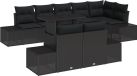 vidaXL Salon de jardin 9 pièces Noir Polyrotin