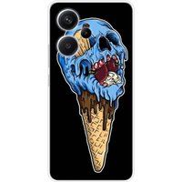 Icecat Bedrukt siliconen hoesje compatibel met Xiaomi Redmi Note 13 Pro Plus 5G Ice cream skull
