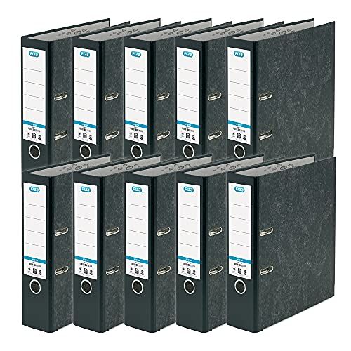 ELBA A4 Extra Large Capacity Lever Arch Files - Black (Pack of 10)