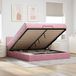 Maison Exclusive - Cadre de lit ottoman avec matelas rose 160x200 cm velours