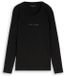 Tom Tailor - T-shirt ajusté à manches longues avec imprimé logo - Taille XXL - noir profond