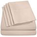 Queen lakens beige - 6-delig 1500 Supreme Collection Fijn geborsteld microvezel diepe zak Queen lakenset Beddengoed - 2 extra kussenslopen, extra voordelig, Queen, beige