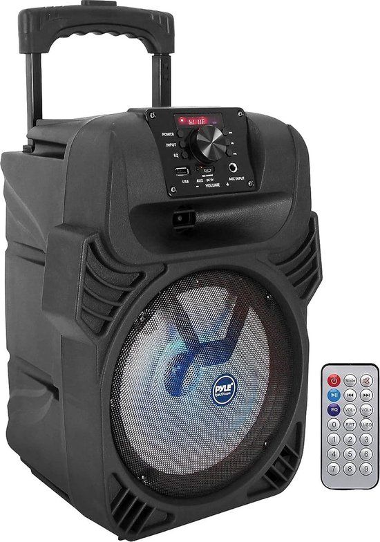 Pyle 400W Draagbare Bluetooth PA Luidspreker - 8" Subwoofer - LED - Zwart