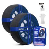 Sparco SnowShield PLUS | Set van 2 sneeuwkettingen voor auto's, eenvoudig te monteren, stil, duurzaam, EN 16662-1, goedgekeurd en herbruikbaar (M)