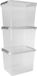 Sunware Comfort Line Opbergbox - 52L - Set van 3 - Transparant/metaal