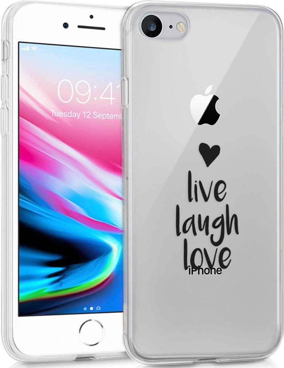 imoshion Design hoesje voor de iPhone 8 / 7 - Live Laugh Love - Zwart