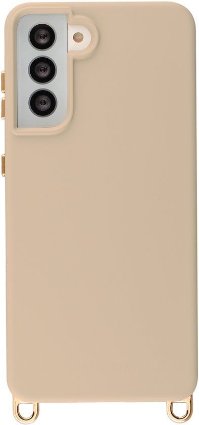Selencia Hoesje - Geschikt voor Samsung Galaxy S21 - Rivièra geschikt voor MagSafe Backcover met afneembare haakjes - Milky Latte