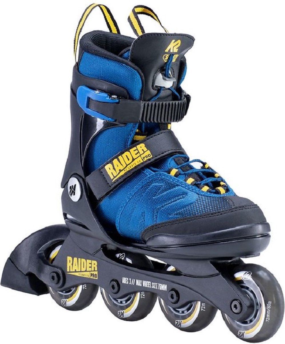 K2 Raider Pro Inline Skates - Blue/Yellow - Size M (32-37)