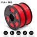 PLA-Plus filament - filament pour imprimante 3D - 1,75 mm - 2 kg - 2 x 1 kg - Netjes opgerold - Rouge