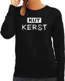 Bellatio Decorations foute kersttrui/sweater dames - Kut Kerst - zwart/wit - S