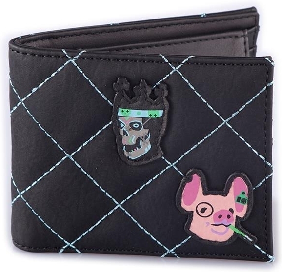 Difuzed watch dogs: legion - quilted bifold wallet with patches