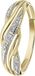 Lucardi Dames Bicolor ring met diamant 0,01ct - Ring - 14 Karaat Goud - Witgoud en Geelgoud