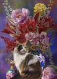 SunsOut Puzzel XXL - Katten en Bloemen Chinoiserie - 500 stukjes